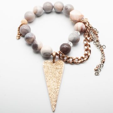 Lavender Botswana Agate with a Diamond Heart