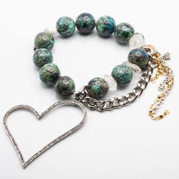 Turquoise with a Diamond Heart Pendant