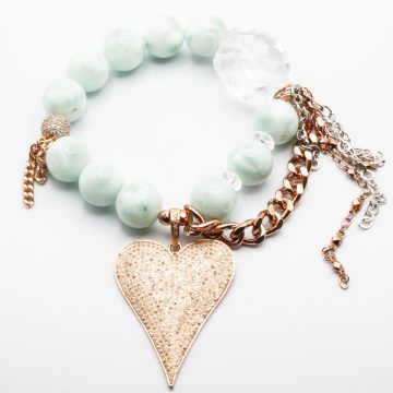 Angelite with a Diamond Heart