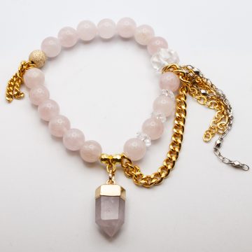Rose Quartz with a Rose Quartz Point