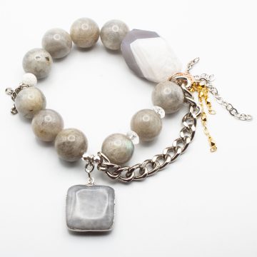 Silver Labradorite with an Eagle Eye Pendant