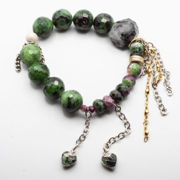 Ruby Zoistite with a Ruby Zoistite Heart Waterfall