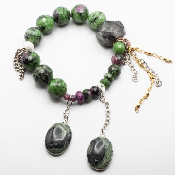 Ruby Zoistite with an Agate Waterfall