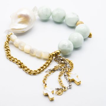 Angelite with a Baroque Pearl