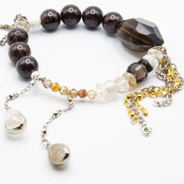 Garnet with an Ombre of Golden Rutilated Quartz