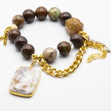 Brown Jasper with an Agate Pendant