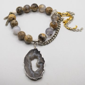 Blue Chalcedony with a Geode