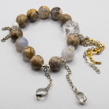 Blue Chalcedony with an Amethyst Waterfall