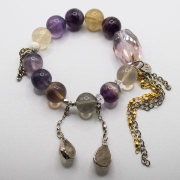 Rainbow Fluorite with a Golden Rutilated Waterfall