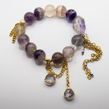 Rainbow Fluorite with an Amethyst Waterfall