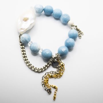 Blue Jasper with a Baroque Pearl