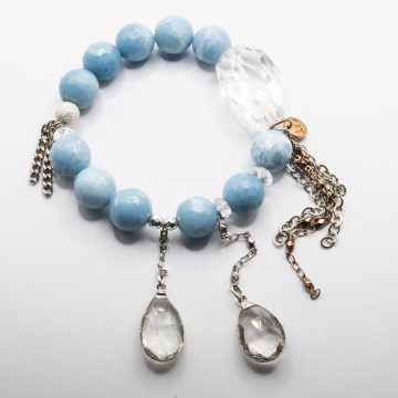 Blue Jasper with an Aquamarine Waterfall