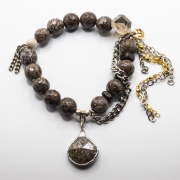 Brown Jasper with a Fossilized Jasper Pendant
