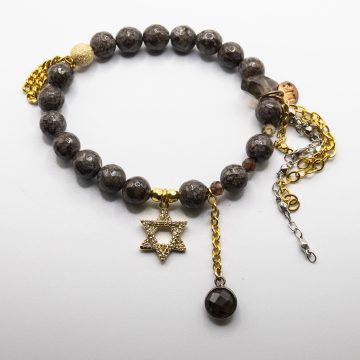 Brown Jasper with a Star of David Charm