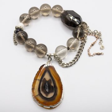 Smoky Quartz with an Agate Pendant