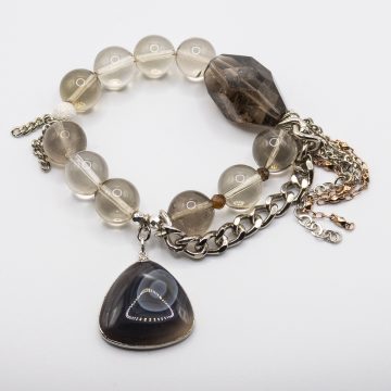 Smoky Quartz with an Agate Pendant