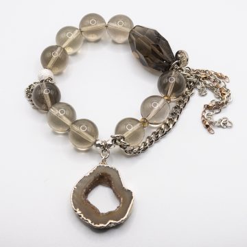 Smoky Quartz with a Geode Pendant