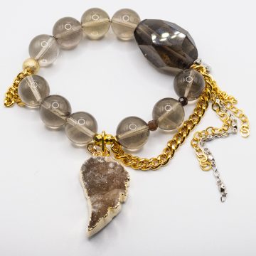 Smoky Quartz with an Angel Wing Pendant