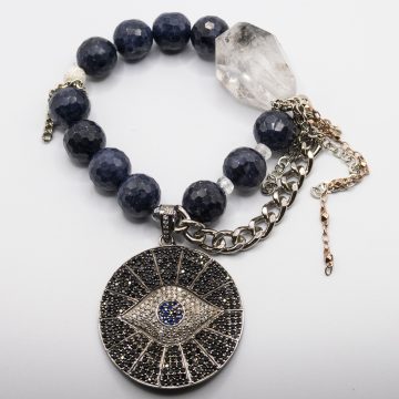 Sapphires with a Diamond Evil Eye
