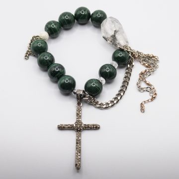 Malachite with a Diamond Cross