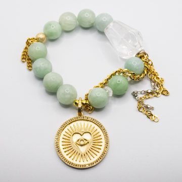 Jade with a Diamond Evil Eye Pendant