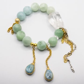 Jade with a Larimar Waterfall