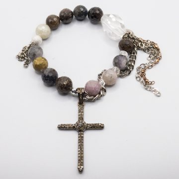 Multicolored Sapphires with a Diamond Cross