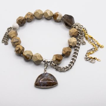 Fossilized Jasper with an Agate Pendant